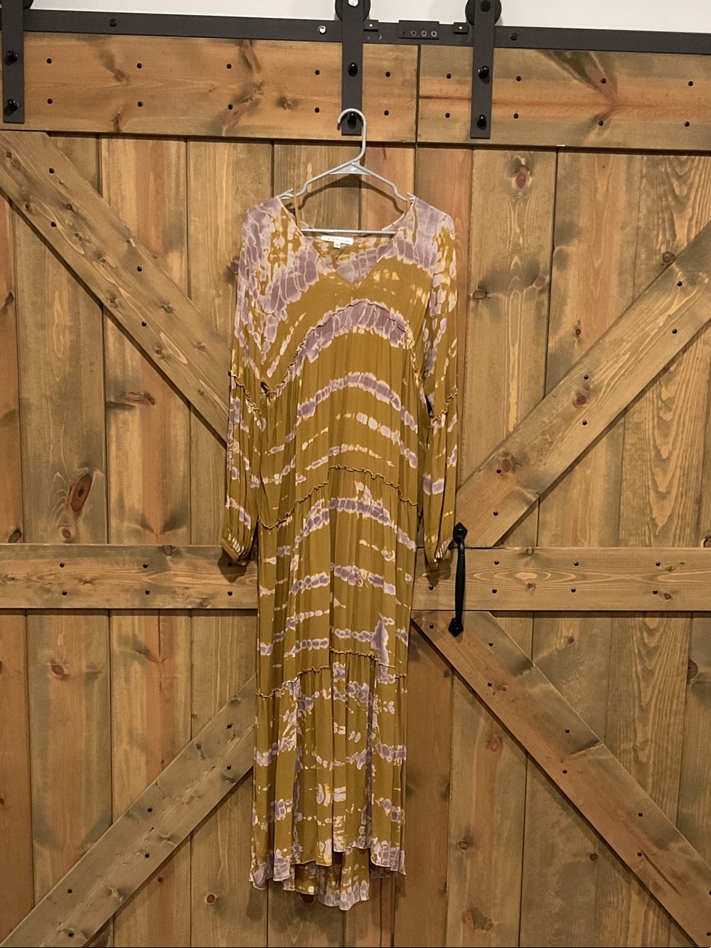 Young Fabulous & Broke Mustard & Lavender Tie-Dye V-Neck Dress